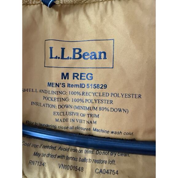 L.L. Bean 650 Fill Goosedown Downtek Pertex Puffer Jacket Black, Men's Size M - Picture 7 of 10